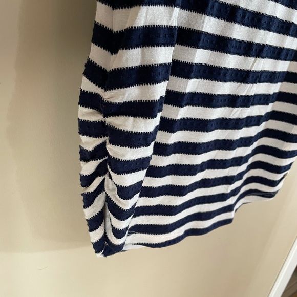 Point Zero Striped T Shirt with Scrunched Sides Size Medium - Picture 5 of 7